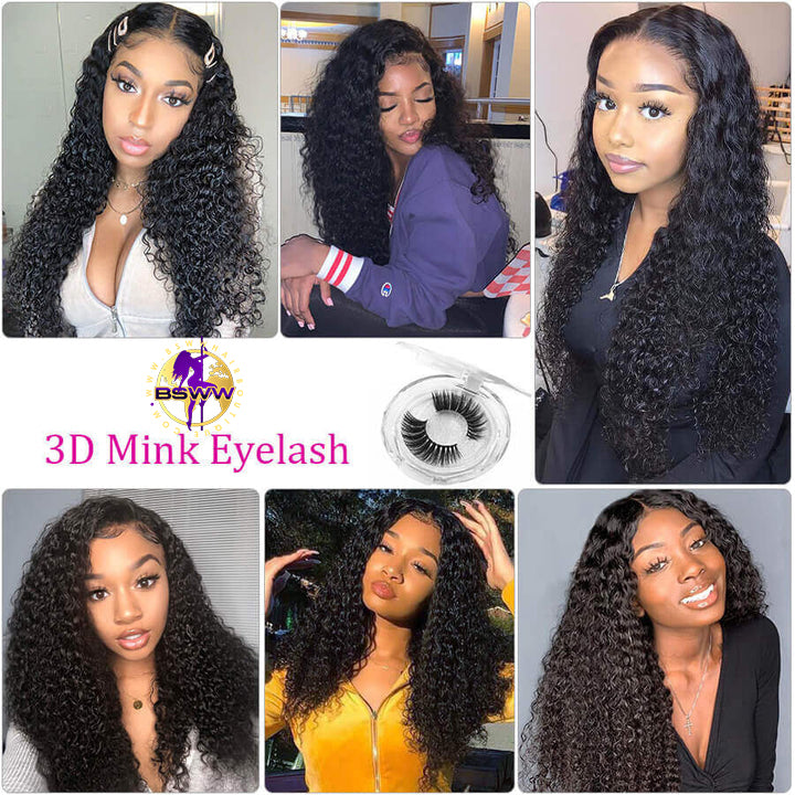 Peruvian Curly Hair 3 Bundles With 4x4 Transparent Lace Closure Remy Hair Weave