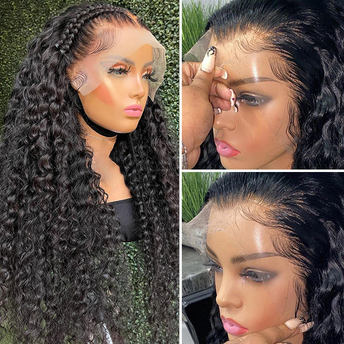 Deep Wave 13x4 HD Transparent Lace Front Wigs Virgin Human Hair | Glueless Wigs