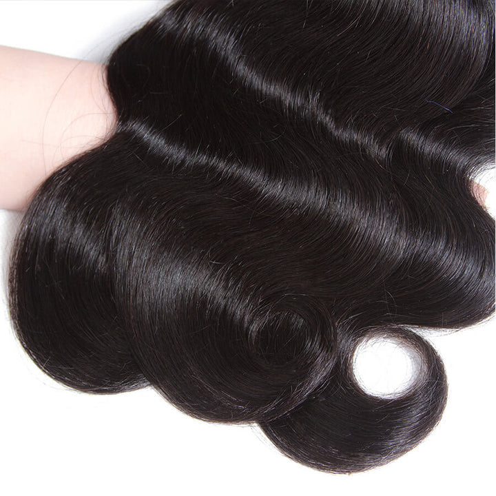 Brazilian Body Wave 3 Bundles with 4*4 Lace Closure Virgin Human Hair