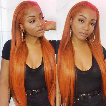 Orange Ginger 13X6 HD Lace Front Human Hair Wigs With Baby Hair Lace Wigs for Women