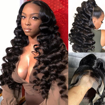 Full 360 Lace Front Wigs Pre Plucked Loose Wave HD Lace Human Hair Wigs