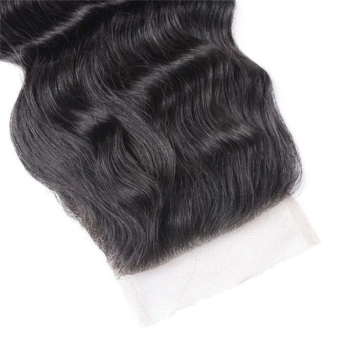 Malaysian Loose Deep Wave 3 Bundles with 4*4 Closure Soft Unprocessed Virgin Human Hair