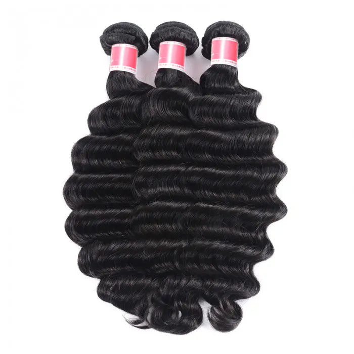 Peruvian Loose Deep Wave 3/4 Bundle Deals Unprocessed Virgin Human Hair Extensions In Stock