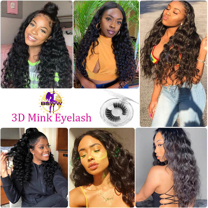 Brazilian Loose Deep Wave Hair 3 Bundles 12A Unprocessed Virgin Human Hair Weave Natural Black Color Hermosa Hair