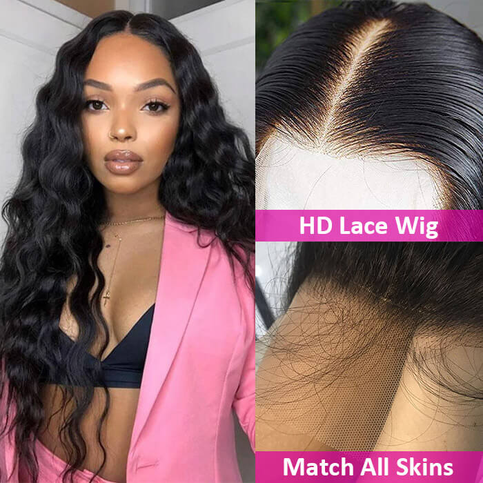 Loose Deep Wave Lace Front Wigs Human Hair 5*5/13*4/13*6 HD Lace Glueless Crimped Wig with Pre Plucked