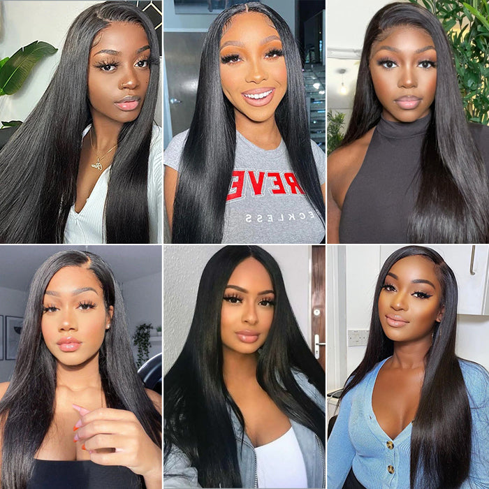 13x4 Pre Cut HD Lace Front Straight Wigs Wear & Go Glueless Human Hair Wigs