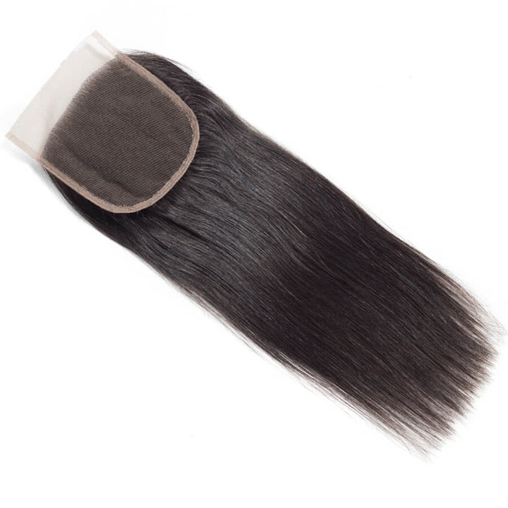 Peruvian Straight Hair 4 Bundles with 4*4 Closure Soft Unprocessed Virgin Human Hair