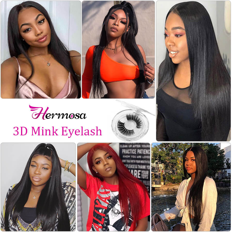 Brazilian Straight Hair 3 Bundles Deals Hermosa Hair 10A 100% Virgin Human Hair Bundles 10-30 Inch