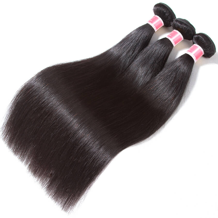 Brazilian Straight Hair 3 Bundles Deals Hermosa Hair 10A 100% Virgin Human Hair Bundles 10-30 Inch