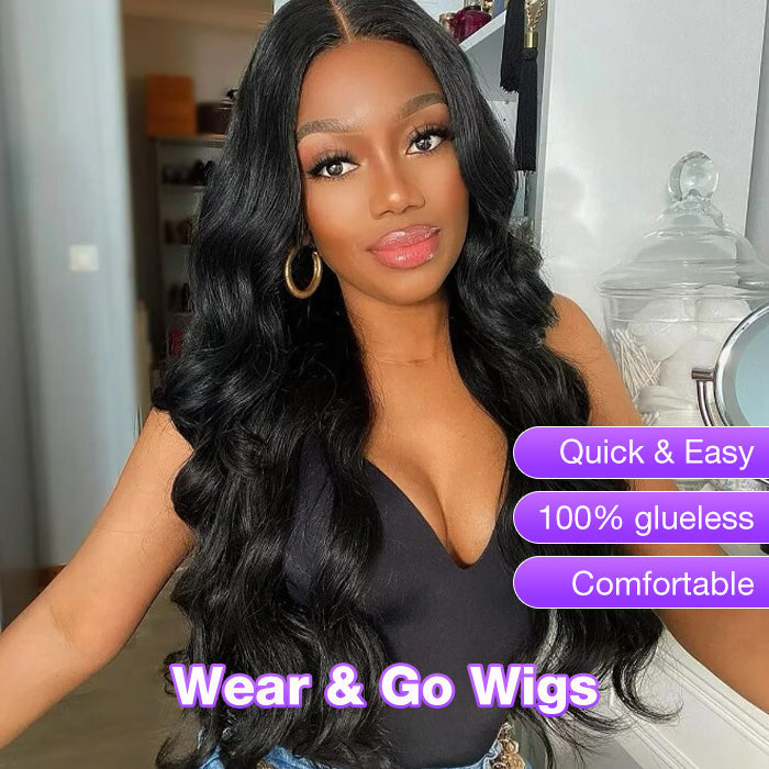 Glueless Wear And Go Wigs Body Wave 13x4 Pre Cut Lace Front Wigs 180% Density Brazilian Virgin Hair