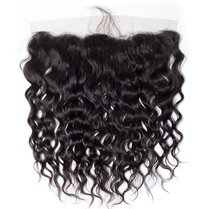 Peruvian Water Wave 4 Bundles With 13x4 Lace Frontal 10A Virgin Human Hair Bundles With Frontal Deal