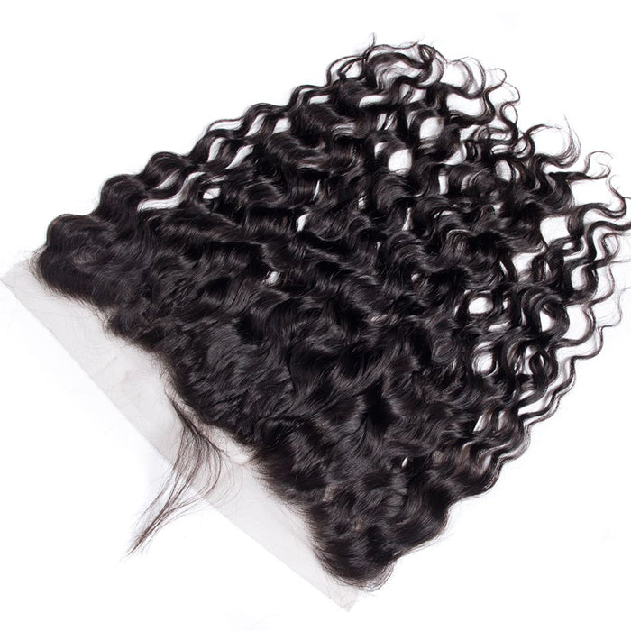 Peruvian Water Wave 4 Bundles With 13x4 Lace Frontal 10A Virgin Human Hair Bundles With Frontal Deal