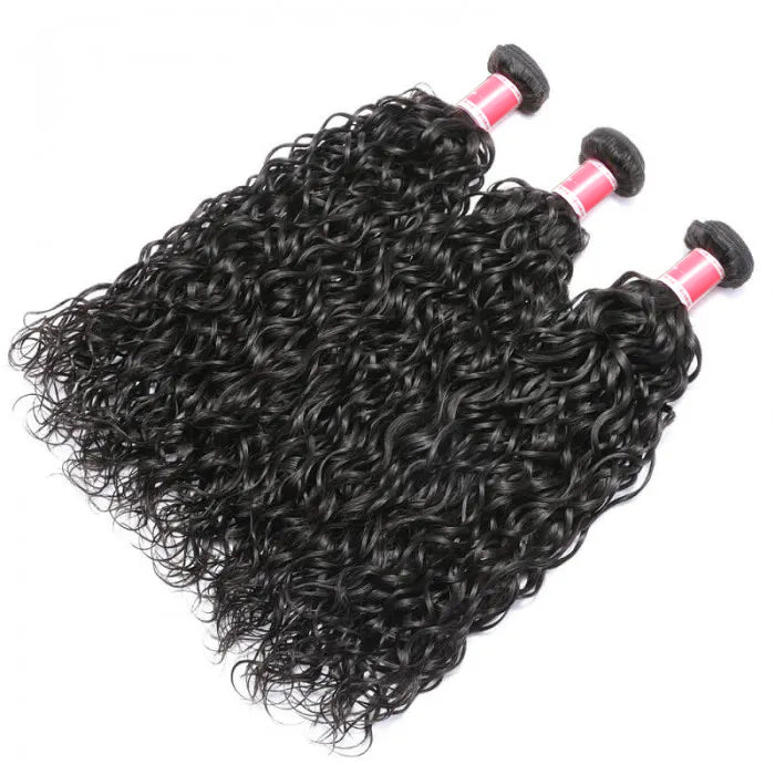 Peruvian Water Wave 3/4 Bundle Deals Unprocessed Virgin Human Hair Extensions In Stock