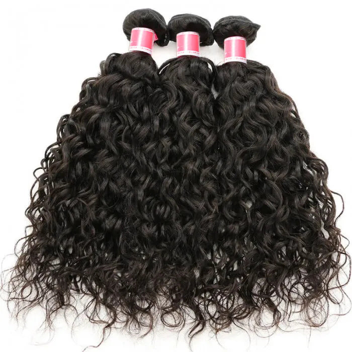 Peruvian Water Wave 3/4 Bundle Deals Unprocessed Virgin Human Hair Extensions In Stock