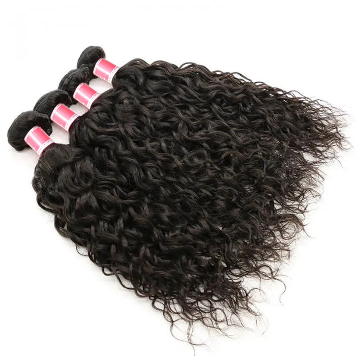 Peruvian Water Wave 3/4 Bundle Deals Unprocessed Virgin Human Hair Extensions In Stock