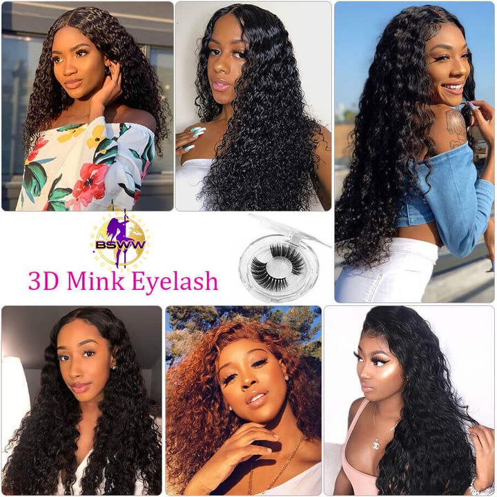 4x4 Transparent Lace Closure With Bundles Brazilian Water Wave Remy Human Hair Weave